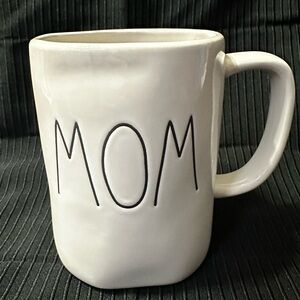 Rae Dunn Magenta White Ceramic 'MOM' Mug